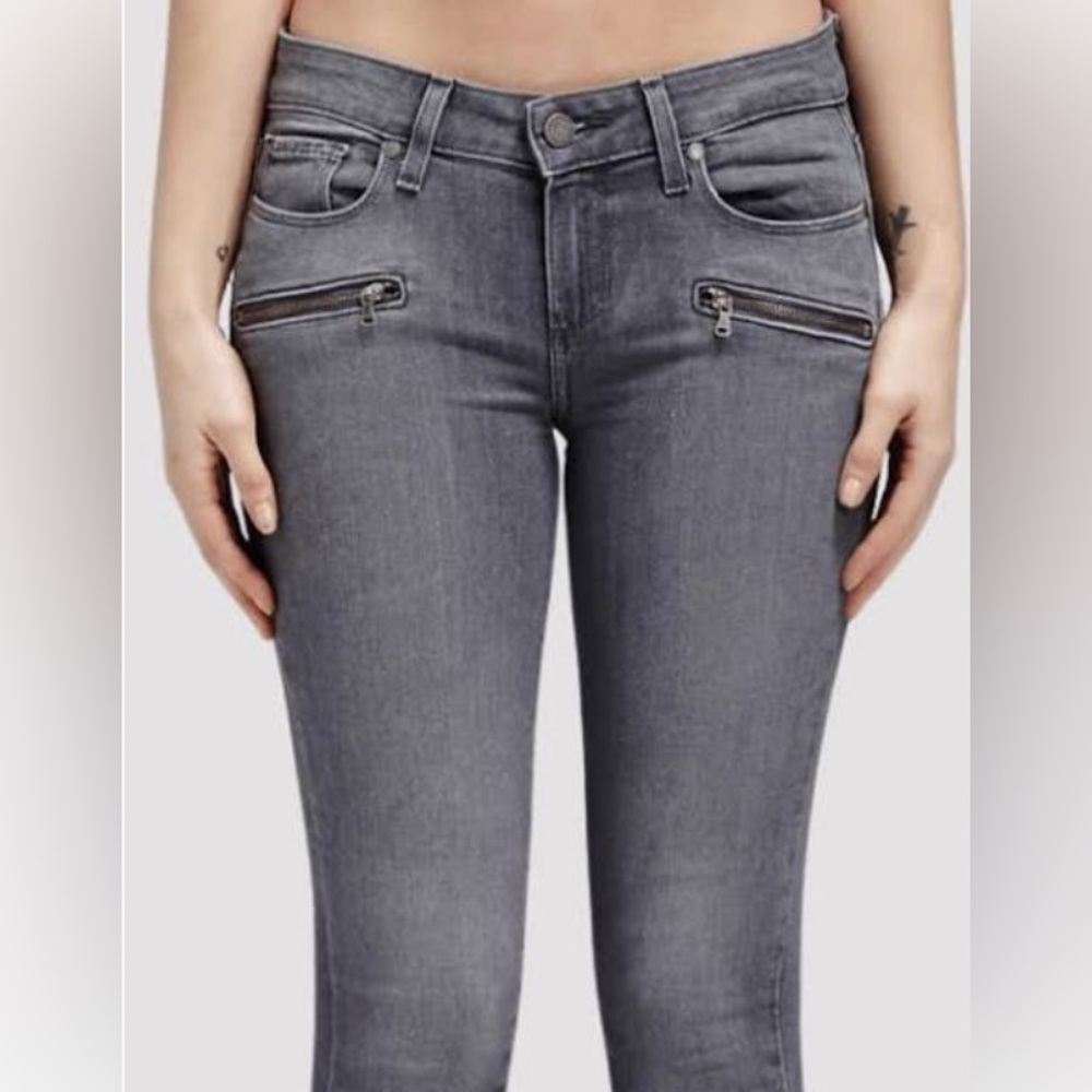 Paige Jane Ankle Zip Skinny Low Rise Denim Jeans Size 27